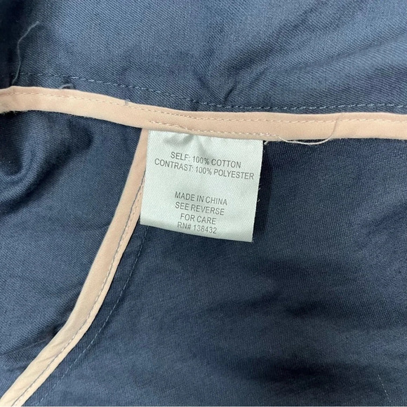 ModCloth Navy Blue Ruffle Peplum Cotton Zip Jacket Size Large - Picture 13 of 14